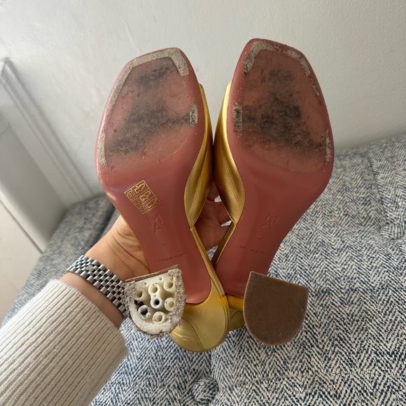 Amina muaddi lupita sandal heels 39 gold - Picture 6 of 7
